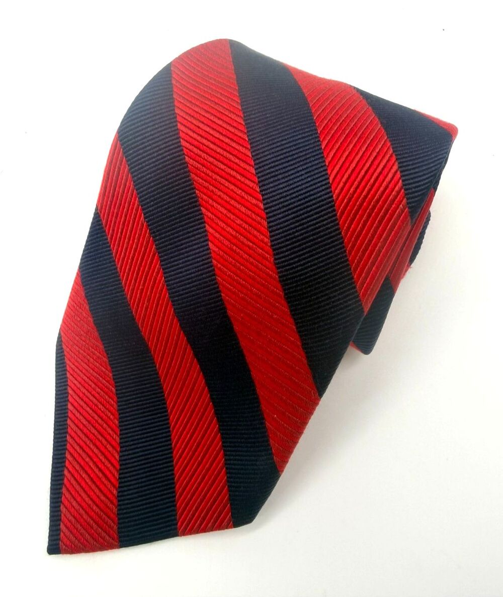 Preswick Moore Platinum Silk Tie Heavy Faille Textured Ribbed Regimental Stripe